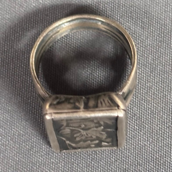 Silpada Sterling Silver Etched Leaf Floral Vine Ring Vintage Retired R1839 Sz 10 - Picture 3 of 4